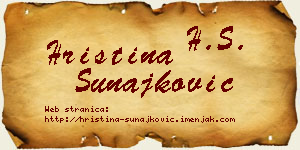 Hristina Sunajković vizit kartica